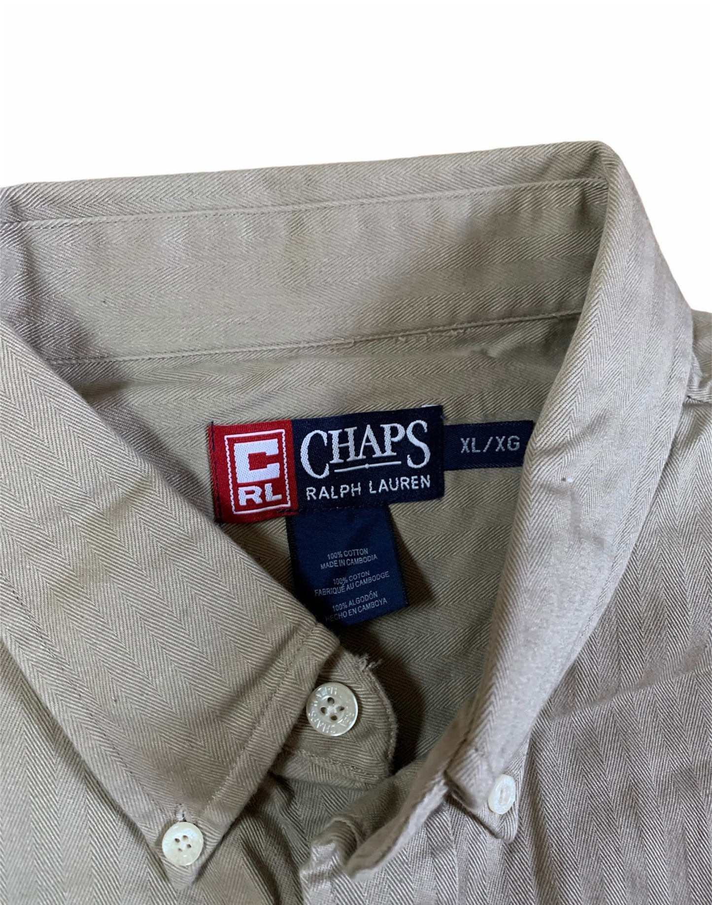 Chaps Ralph Lauren BNWT Khaki Button Down (XL)